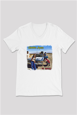 Guano Apes Baskılı Unisex Beyaz V Yaka Tişört