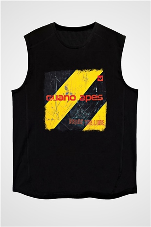Guano Apes Baskılı Unisex Siyah Kolsuz Tişört