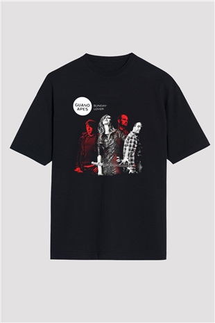 Guano Apes Baskılı Unisex Siyah Oversize Tişört