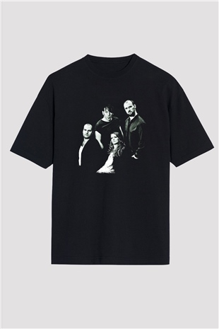 Guano Apes Baskılı Unisex Siyah Oversize Tişört