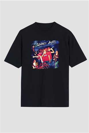 Guano Apes Baskılı Unisex Siyah Oversize Tişört