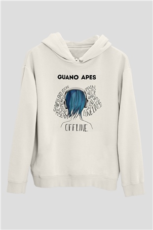 Guano Apes Beyaz Unisex Kapüşonlu Sweatshirt
