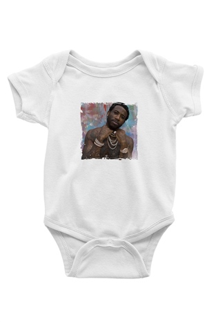 Gucci Mane Baskılı Unisex Beyaz Bebek Body - Zıbın