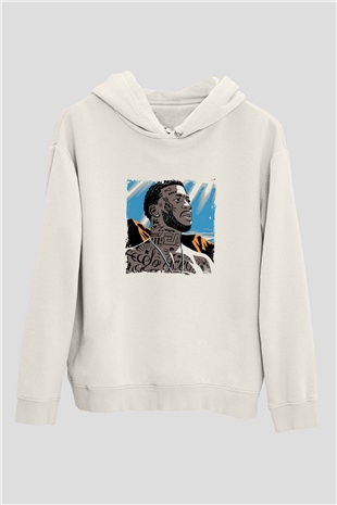 Gucci Mane Baskılı Unisex Beyaz Kapüşonlu Sweatshirt