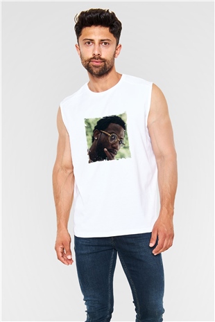 Gucci Mane Baskılı Unisex Beyaz Kolsuz Tişört