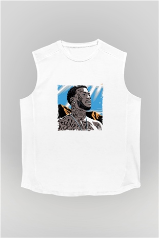 Gucci Mane Baskılı Unisex Beyaz Kolsuz Tişört