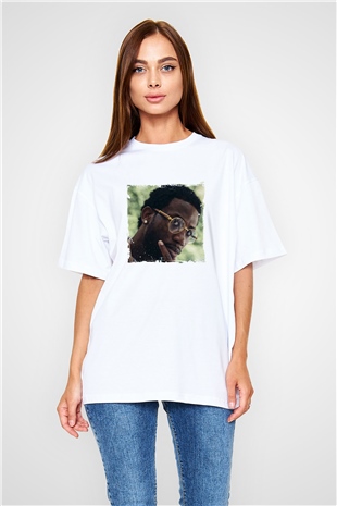 Gucci Mane Baskılı Oversize Beyaz Tişört