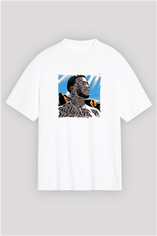 Gucci Mane Baskılı Oversize Beyaz Tişört