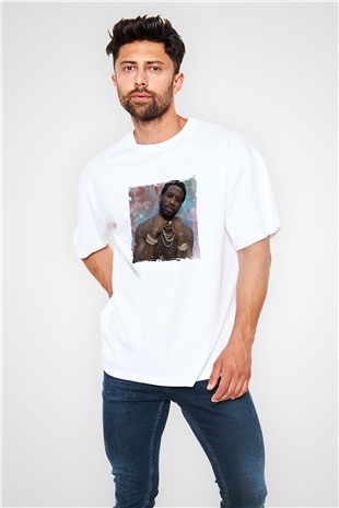 Gucci Mane Baskılı Oversize Beyaz Tişört