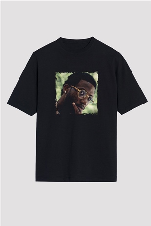 Gucci Mane Baskılı Unisex Oversize Siyah Tişört