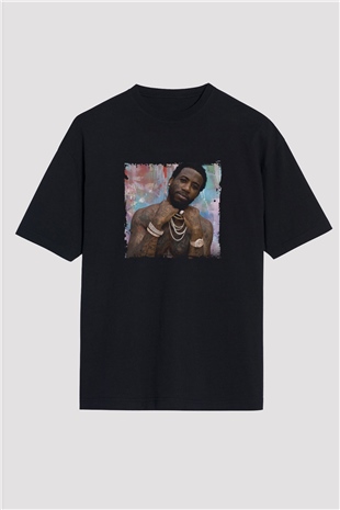 Gucci Mane Baskılı Unisex Oversize Siyah Tişört