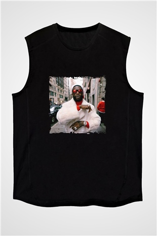 Gucci Mane Baskılı Unisex Siyah Kolsuz Tişört