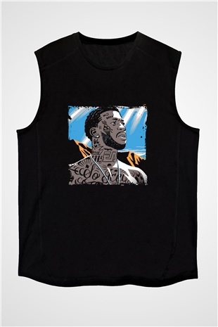 Gucci Mane Baskılı Unisex Siyah Kolsuz Tişört