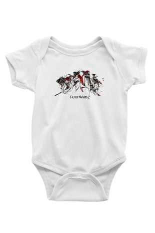 Guild Wars Baskılı Beyaz Unisex Bebek Body - Zıbın