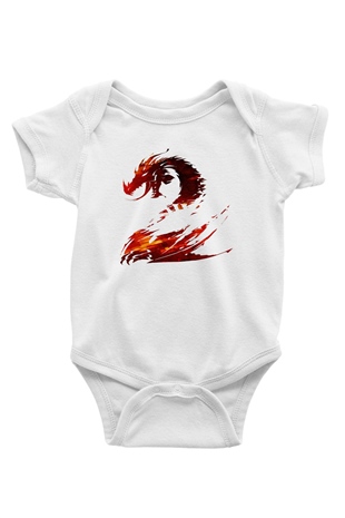 Guild Wars Baskılı Beyaz Unisex Bebek Body - Zıbın
