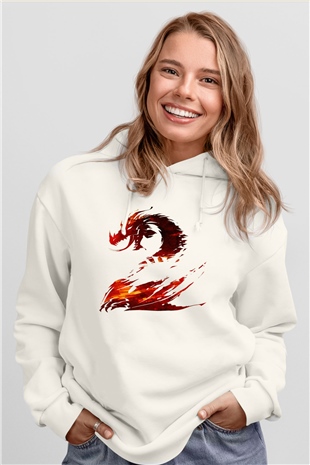 Guild Wars Beyaz Unisex Hoodie