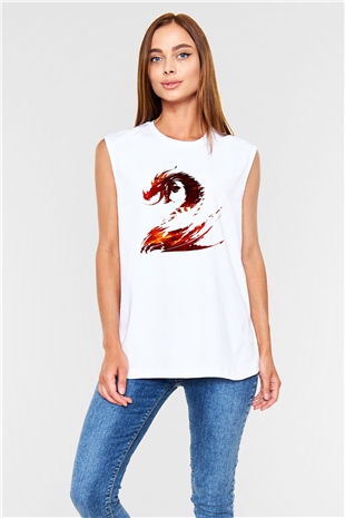 Guild Wars Beyaz Unisex Kolsuz Tişört