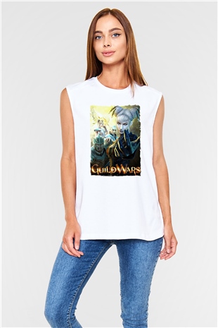 Guild Wars Beyaz Unisex Kolsuz Tişört