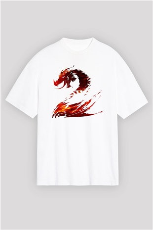 Guild Wars Beyaz Unisex Oversize Tişört T-Shirt
