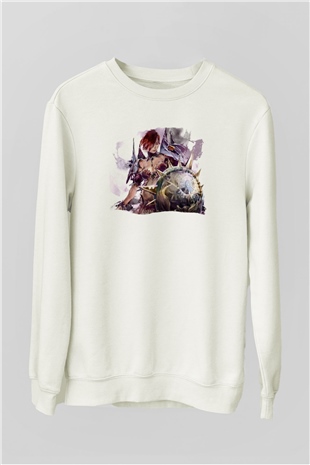 Guild Wars Beyaz Unisex Sweatshirt