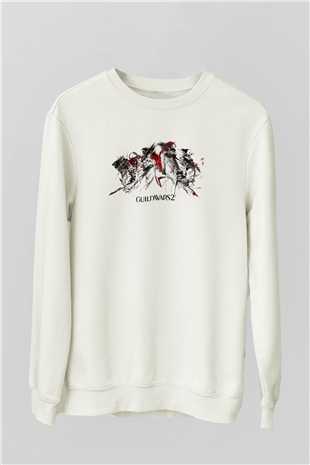 Guild Wars Beyaz Unisex Sweatshirt