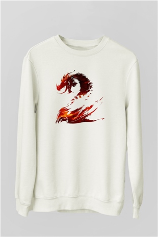 Guild Wars Beyaz Unisex Sweatshirt