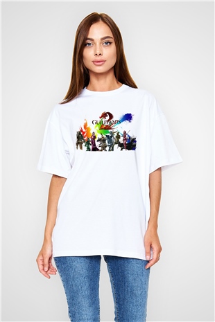 Guild Wars Beyaz Oversize Tişört Oversize T-shirt