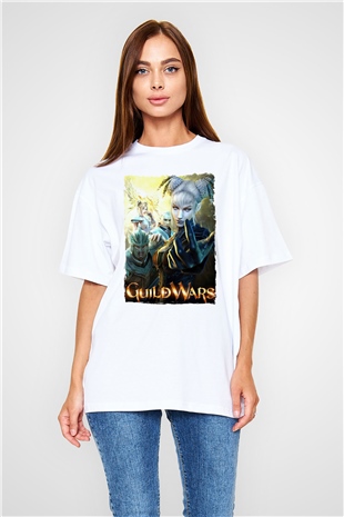 Guild Wars Beyaz Oversize Tişört Oversize T-shirt