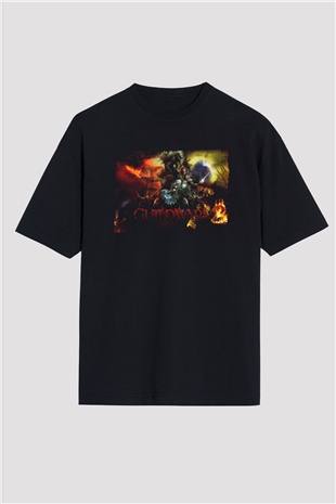 Guild Wars Siyah Oversize Tişört Oversize T-shirt