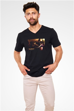 Guild Wars Siyah Unisex V Yaka Tişört