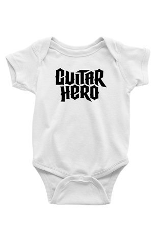 Guitar Hero Baskılı Beyaz Unisex Bebek Body - Zıbın