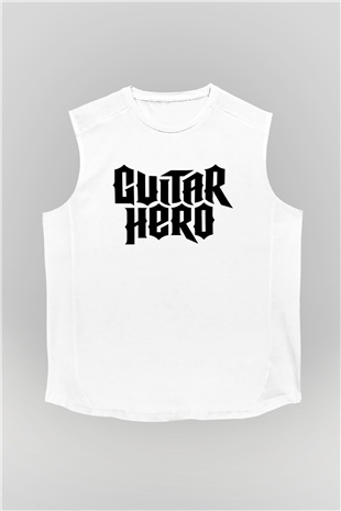 Guitar Hero Beyaz Unisex Kolsuz Tişört