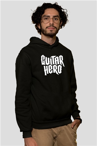 Guitar Hero Siyah Unisex Hoodie