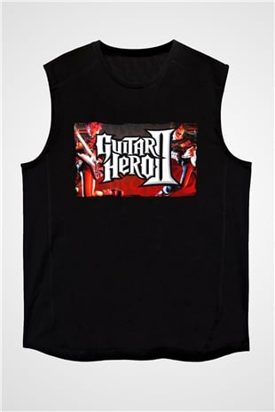 Guitar Hero Siyah Unisex Kolsuz Tişört