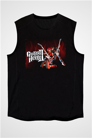 Guitar Hero Siyah Unisex Kolsuz Tişört