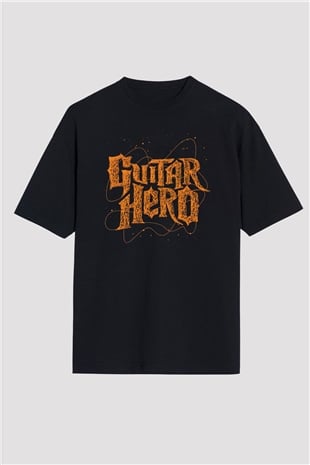 Guitar Hero Siyah Oversize Tişört Oversize T-shirt