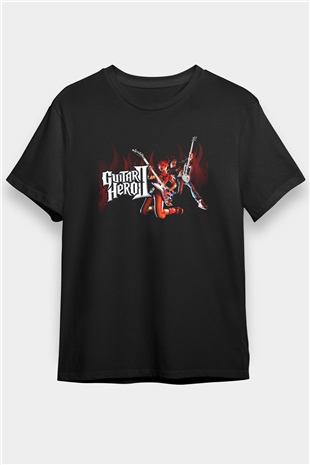 Guitar Hero Siyah Unisex Tişört T-Shirt