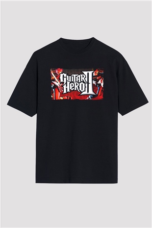 Guitar Hero Siyah Oversize Tişört Oversize T-shirt
