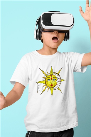 Güneş Beyaz Unisex Çocuk Tişört