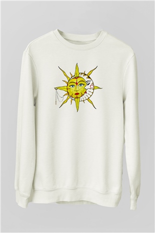 Güneş Beyaz Unisex Sweatshirt