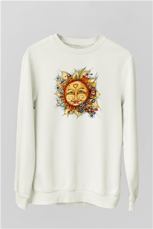 Güneş Beyaz Unisex Sweatshirt