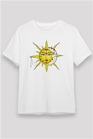 Güneş Beyaz Unisex Tişört T-Shirt - TişörtFabrikası