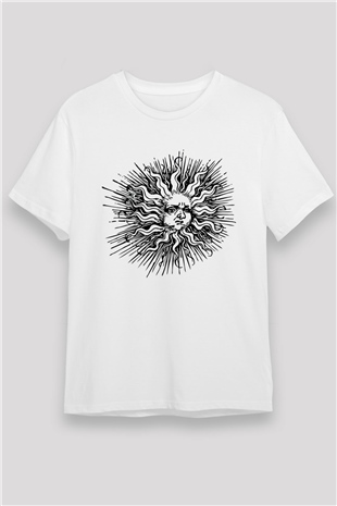 Güneş Beyaz Unisex Tişört T-Shirt - TişörtFabrikası