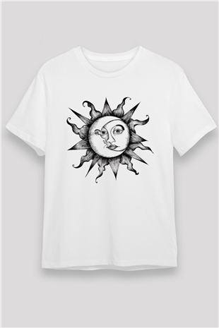 Güneş Beyaz Unisex Tişört T-Shirt - TişörtFabrikası