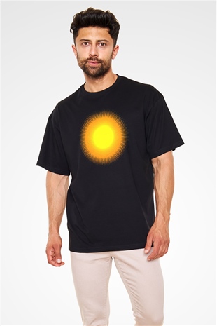 Güneş Siyah Unisex Oversize Tişört T-Shirt