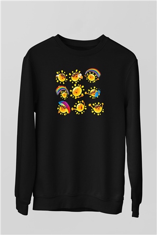Güneş Siyah Unisex Sweatshirt