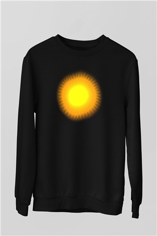 Güneş Siyah Unisex Sweatshirt
