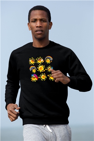 Güneş Siyah Unisex Sweatshirt