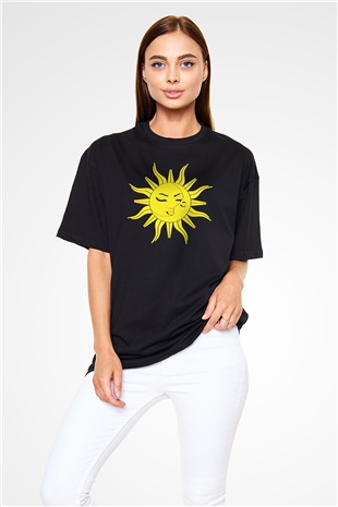 Güneş Siyah Oversize Tişört Oversize T-shirt - TişörtFabrikası