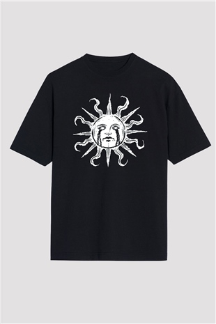 Güneş Siyah Oversize Tişört Oversize T-shirt - TişörtFabrikası